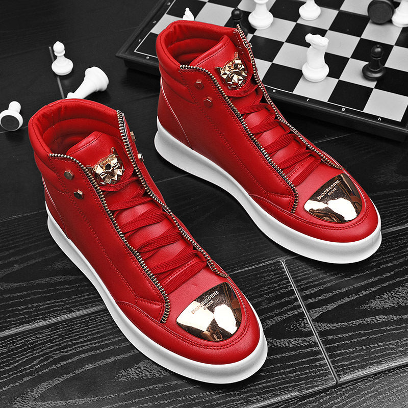 Damen High-Top Sneakers mit goldenen Details und Reißverschluss von Drune