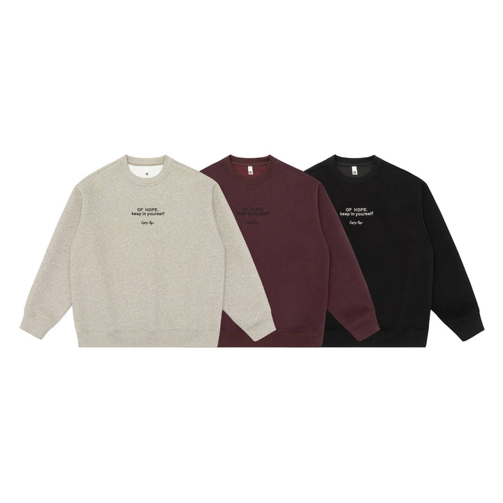 Unisex Oversize Rundhals‑Sweatshirt mit Mini‑Statement‑Stickerei Drune