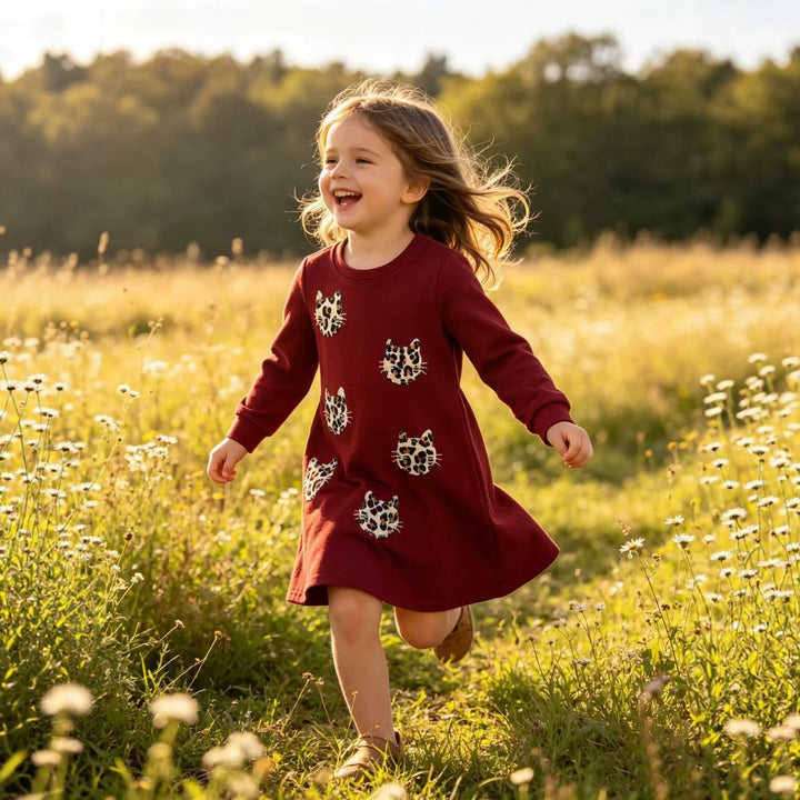 Mädchen Wohlfühlkleid mit Tierstickerei Drune