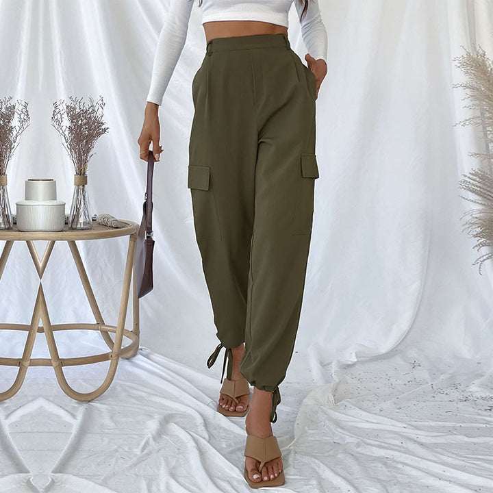 Damen Hohe Taillierte Cargo-Hose Drune