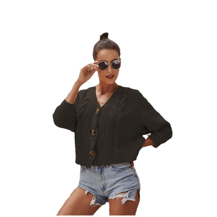 Damen Grobstrickjacke mit Knopfdesign und lässigem Look Drune