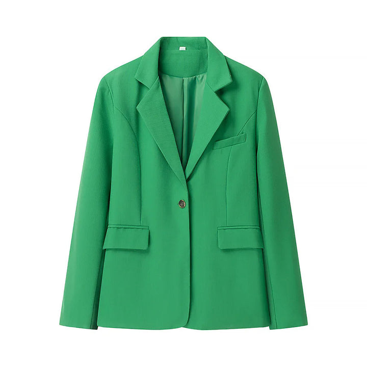 Damen nan leicht taillierter Ein-Knopf-Blazer mit Schalkragen und Pattentaschen Drune