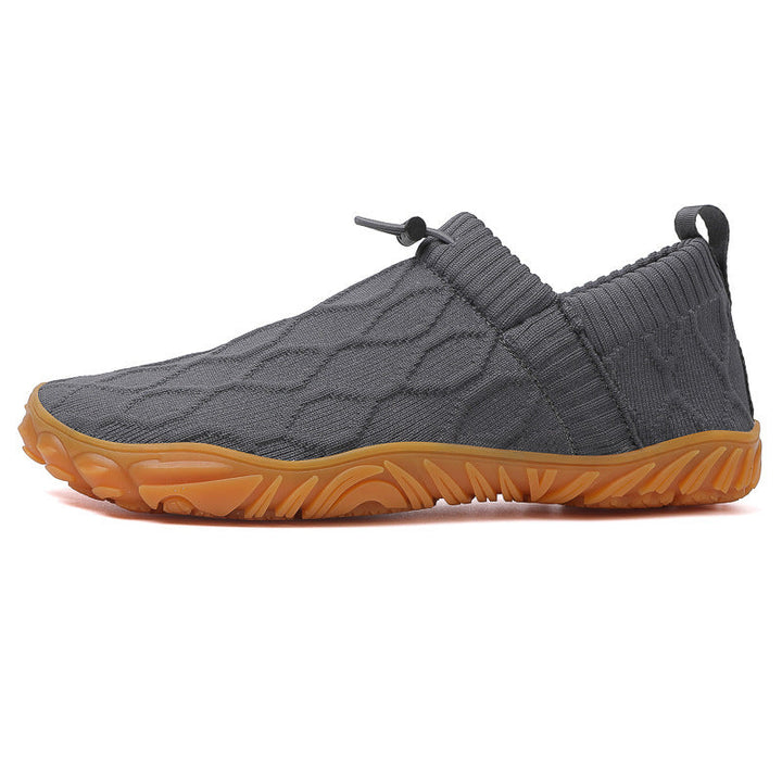 Unisex nan Hybrid-Slipper für Indoor und Outdoor mit elastischem Strickschaft, Zugstopper und profilierter Gummisohle Drune