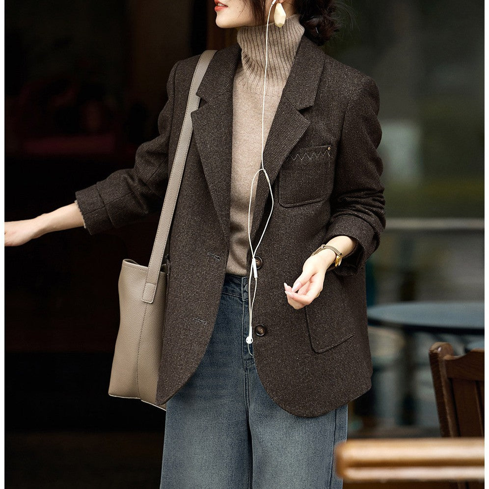 Damen Modern geschnittener Blazer mit strukturiertem Stoff Drune