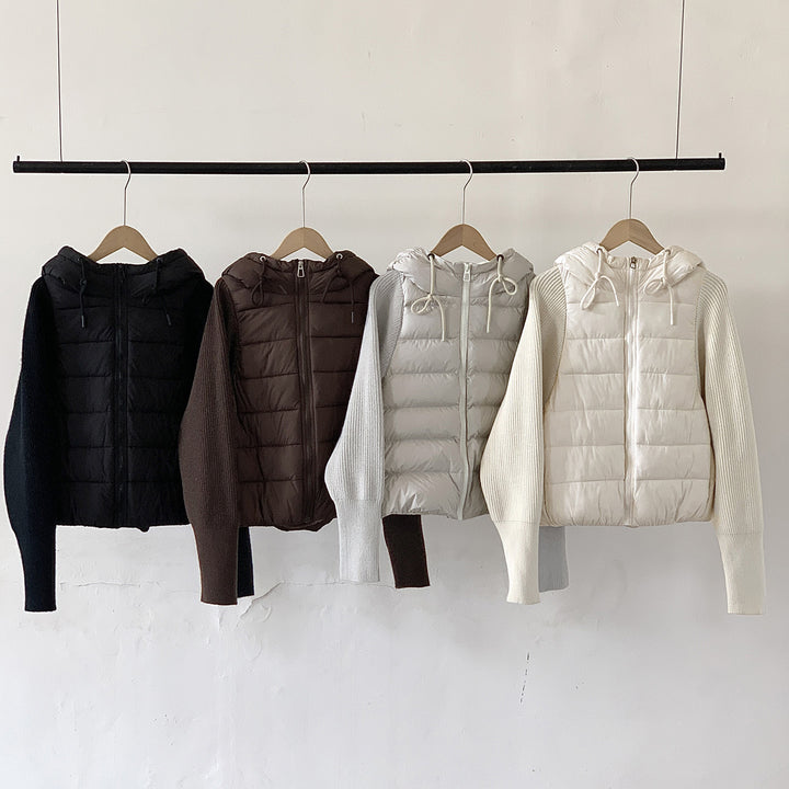 Damen Isolierte Hybridjacke mit voluminösen Ärmeln und Kapuze Drune