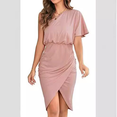 Damen Wickelkleid mit elegantem asymmetrischem Schnitt und Rüschendetails Drune