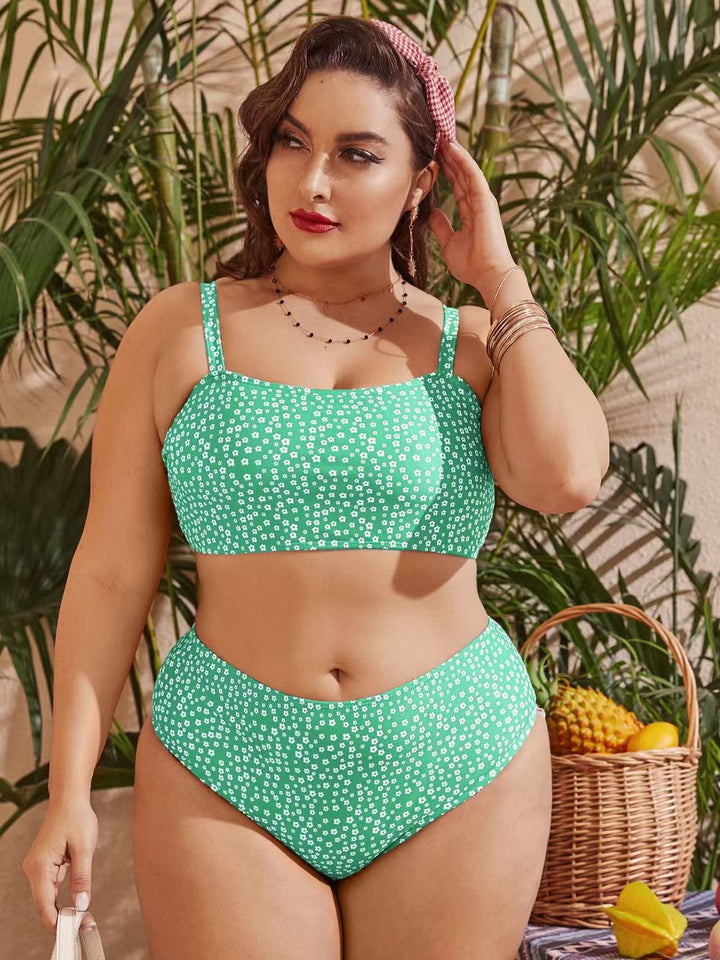 Damen Hochgeschnittener Bikini mit verspieltem Punktedesign Drune