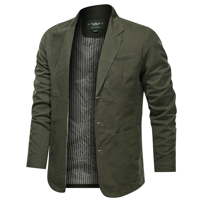 Herren nan leichtes Baumwollblazer Sakko mit gestreiftem Innenfutter Drune