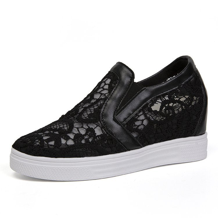 Damen Slip-On Keil-Sneaker mit Spitzen-Obermaterial Drune