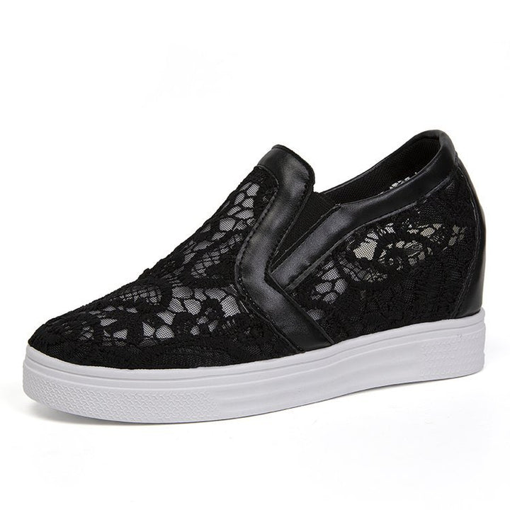 Damen Slip-On Keil-Sneaker mit Spitzen-Obermaterial Drune
