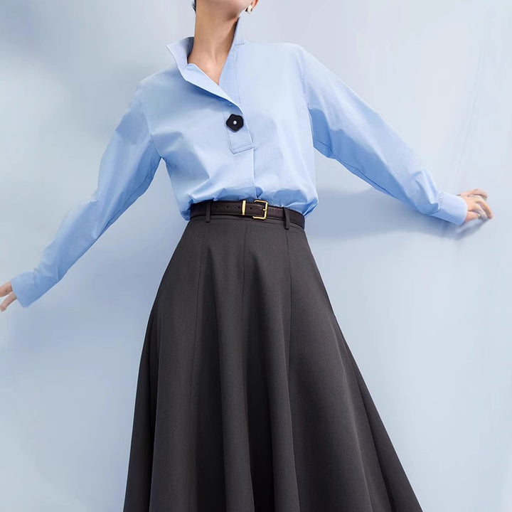 Damen Eleganter Maxirock mit Weit geschnittenem Design Drune