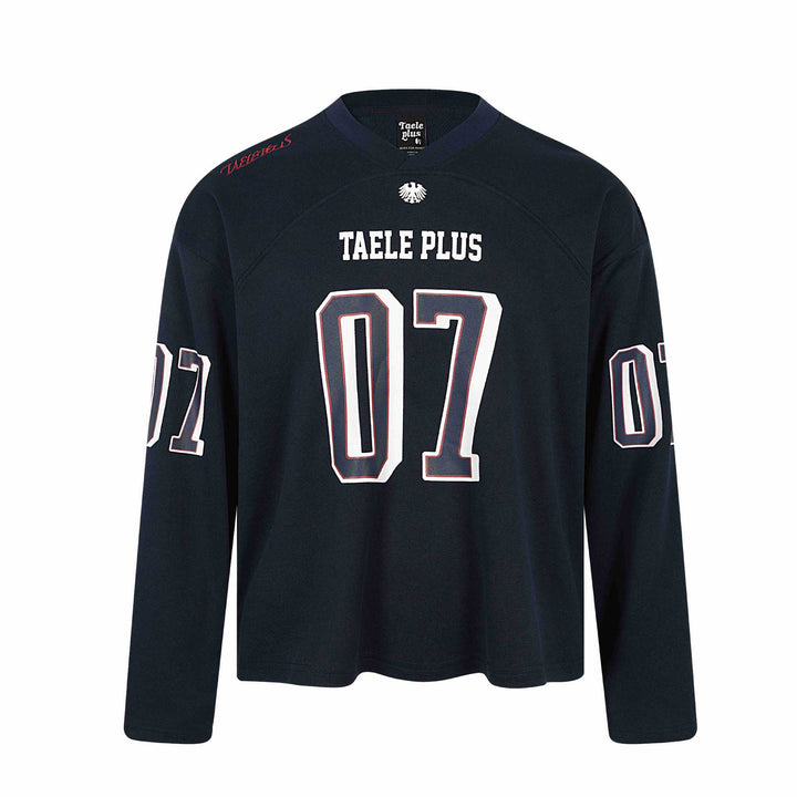 Unisex Sportliches Oversize‑Hockey‑Trikot mit Mesh‑Struktur, Nummernprint und V‑Notch‑Kragen Drune