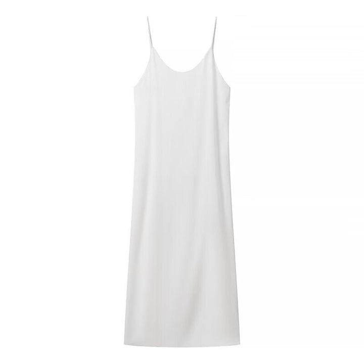 Damen Maxikleid mit seitlichem Schlitz und modernen Trägern Drune