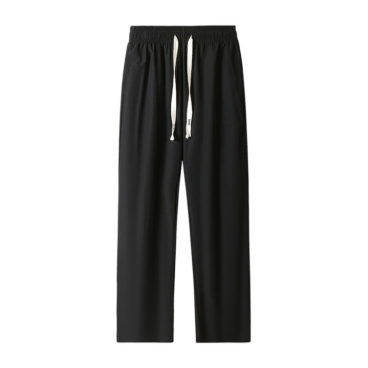 Herren Leichte Relax-Fit-Loungehose aus atmungsaktivem Jersey mit elastischem Tunnelbund, breitem Kordelzug & geripptem Beinabschluss Drune
