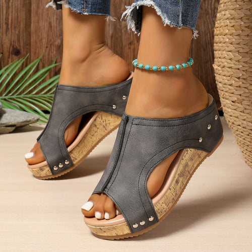 Damen Wedge-Sandaletten aus Kork mit stilvollen Einsätzen Drune