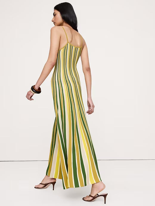 Damen nan elegantes Maxikleid im Unterkleid-Stil mit Spaghettiträgern, tailliertem Schnitt und weitem Saum Drune