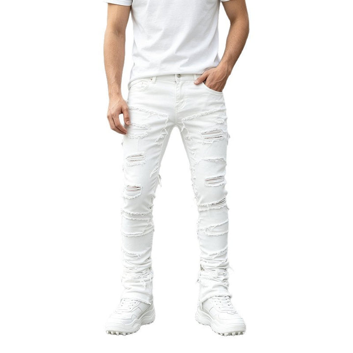 Herren Zerrissene Skinny Jeans Drune