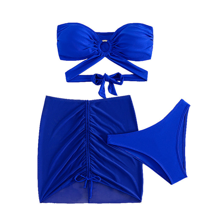 Damen Bandeau-Bikini mit verspieltem Wickeldesign Drune