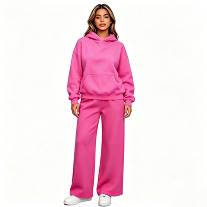 Damen Lässiger Kapuzenpullover mit weiten Hosen Drune