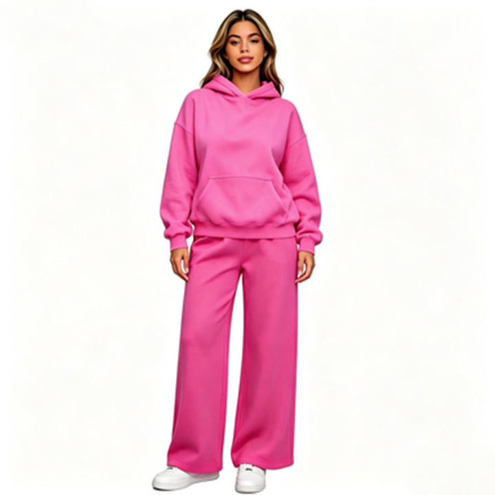 Damen Lässiger Kapuzenpullover mit weiten Hosen Drune
