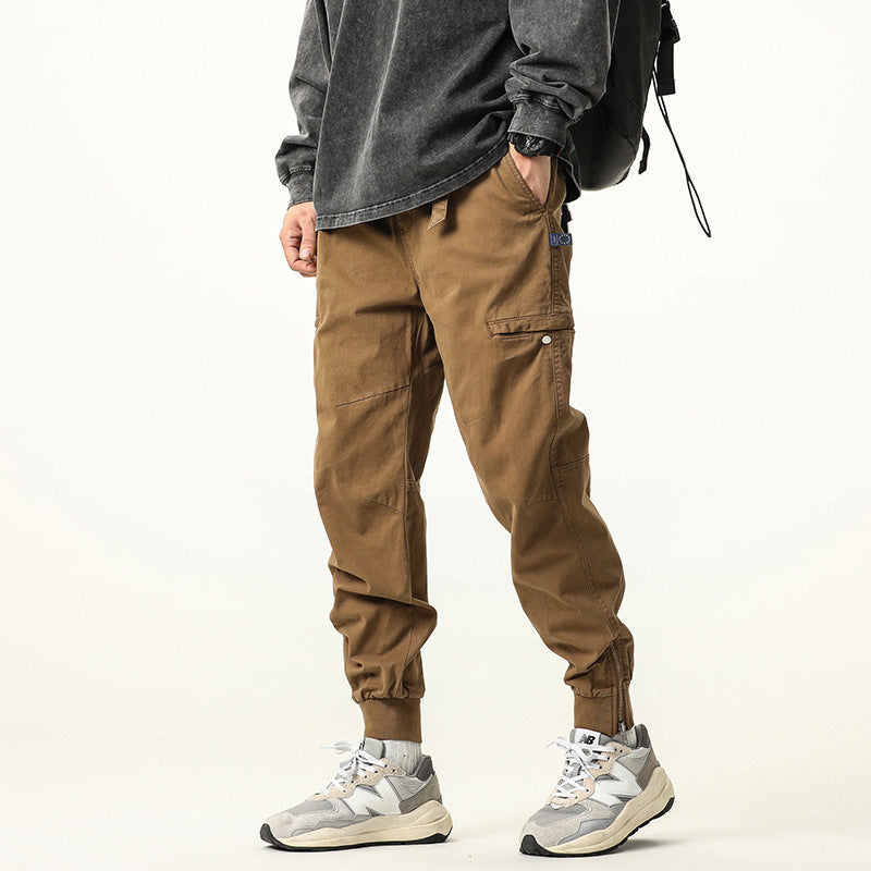 Herren Utility-Cargo-Joggerhose aus robustem Baumwoll-Twill mit Knöchel-Reißverschluss Drune