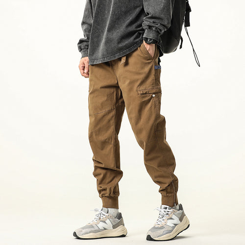 Herren Utility-Cargo-Joggerhose aus robustem Baumwoll-Twill mit Knöchel-Reißverschluss Drune
