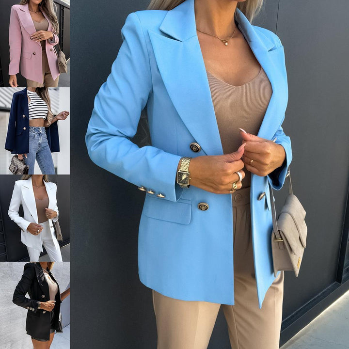 Damen Eleganter taillierter Blazer mit doppelter Knopfleiste und vielseitigem Schnitt Drune