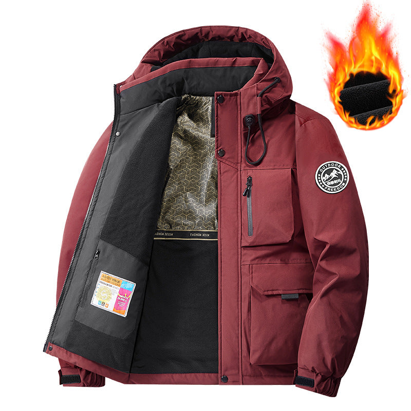 Herren Technischer Thermo-Parka mit Microfleece-Innenfutter und Utility-Taschen Drune