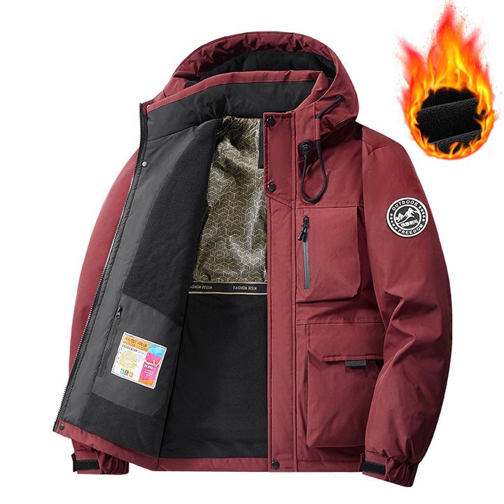 Herren Technischer Thermo-Parka mit Microfleece-Innenfutter und Utility-Taschen Drune
