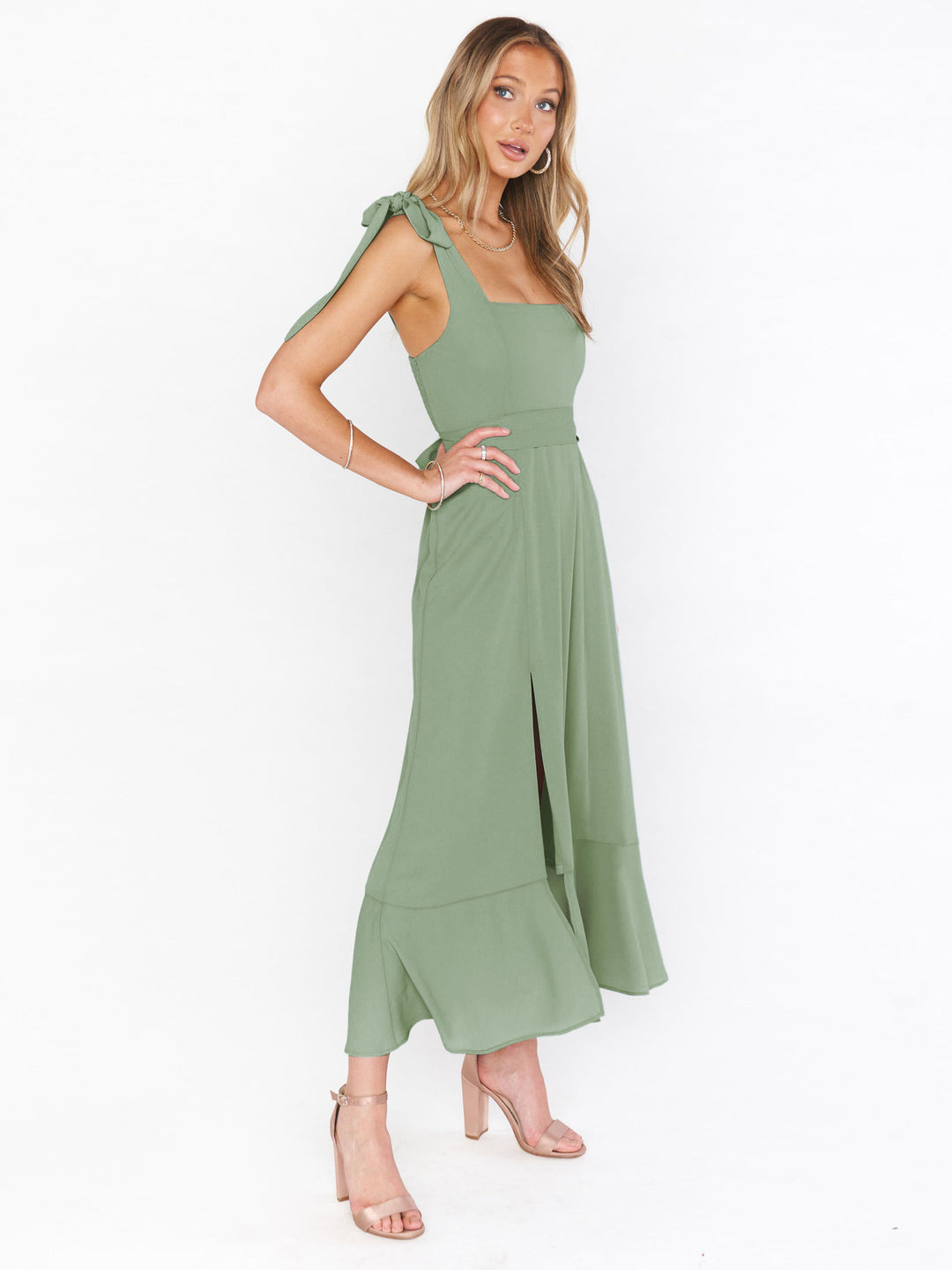Damen Maxikleid mit elegantem Schnitt und seitlichem Schlitz Drune