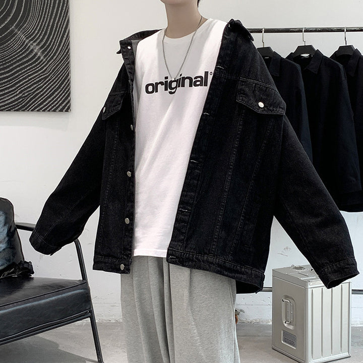 Herren Lässige Oversize Jeansjacke Drune