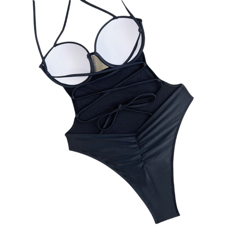 Damen Eleganter Einteiler Badeanzug mit verstellbaren Trägern Drune