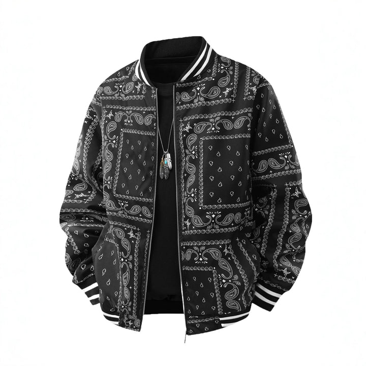 Herren Coole Bomberjacke mit Paisleymuster Drune