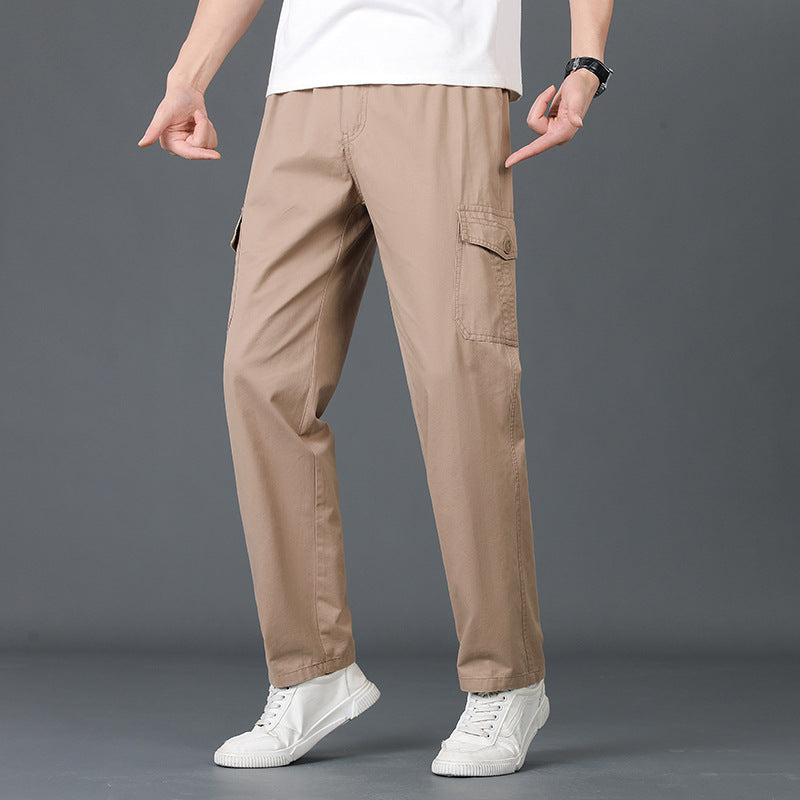 Herren Leichte Baumwoll‑Utility‑Cargohose mit elastischem Bund und geradem Bein Drune