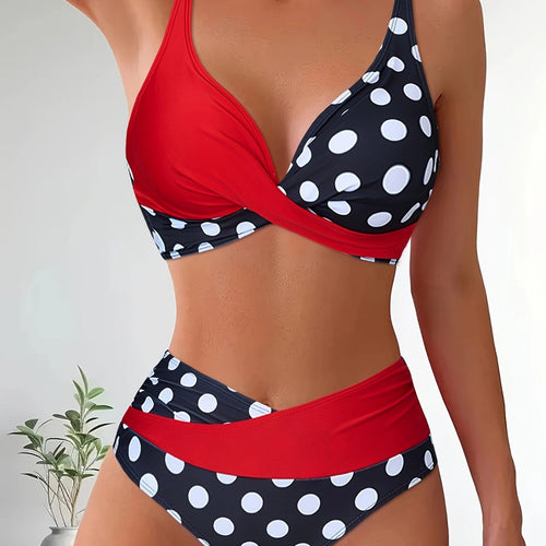 Damen Hochtailliertes Bikini-Set mit betontem Wickeldesign Drune