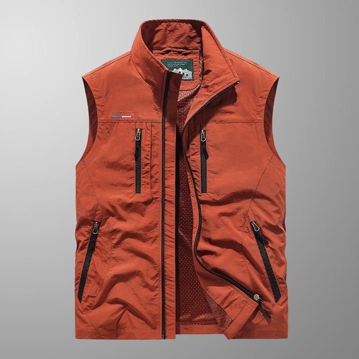 Herren Multifunktionale Outdoor-Utility‑Weste mit Mesh‑Innenfutter und zahlreichen Taschen Drune