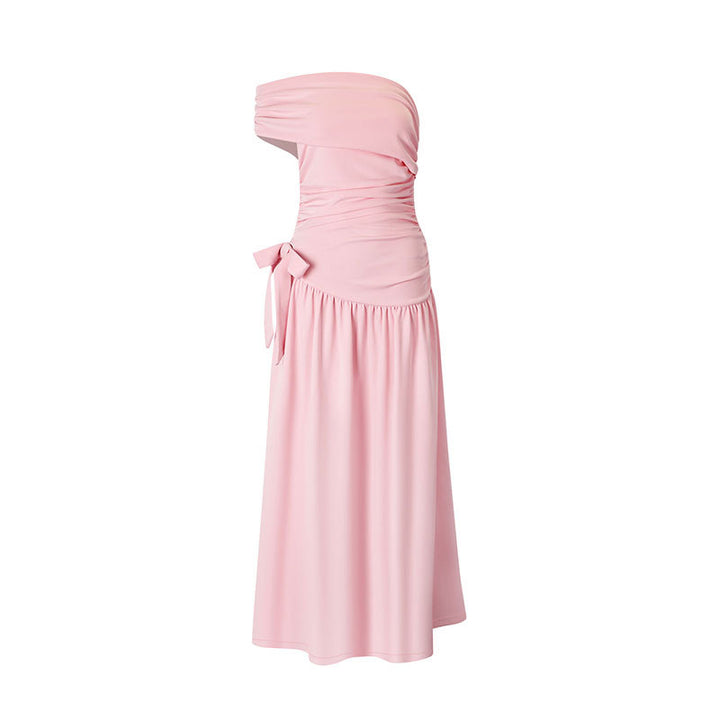 Damen Wickelkleid mit verstellbarem Taillengürtel und asymmetrischem Ausschnitt Drune