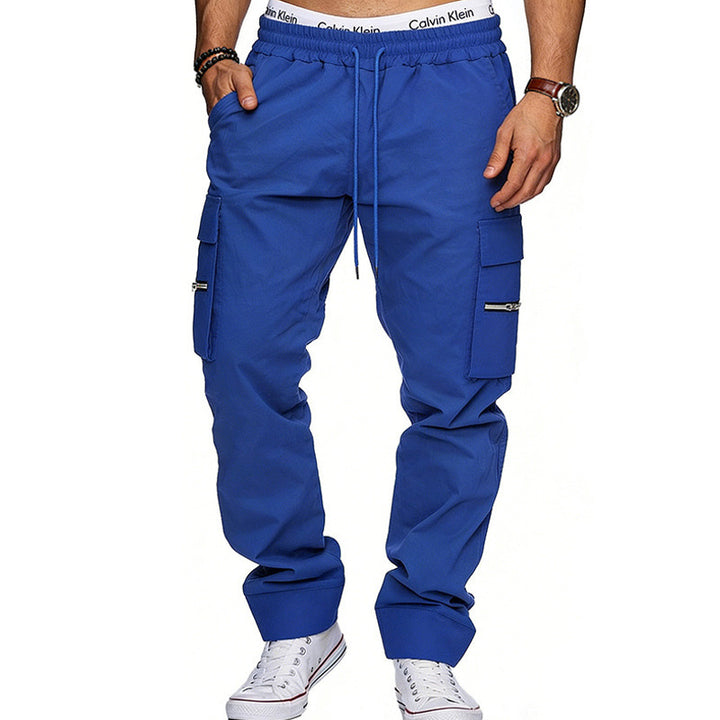 Herren Cargojogginghose mit elastischem Bund, Kordelzug und Reißverschlusstaschen Drune