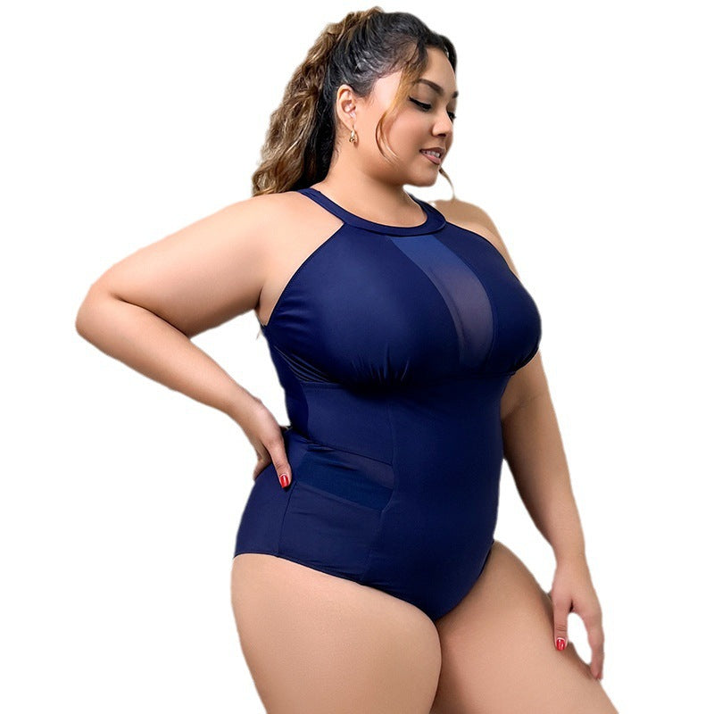 Damen Einteiler Badeanzug mit raffinierter Transparent-Einlage und seitlichen Einsätzen Drune