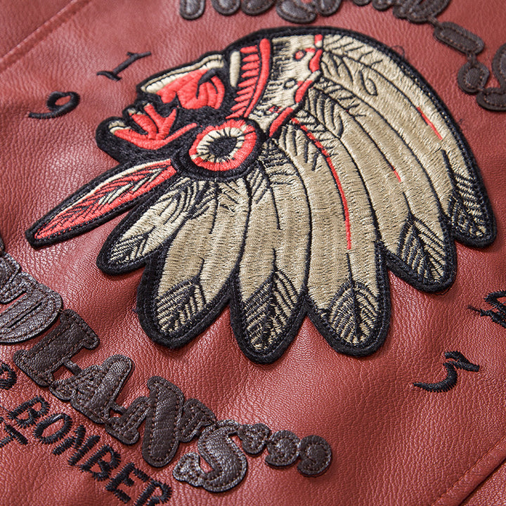 Herren Modische Bomberjacke mit bestickten Details Drune