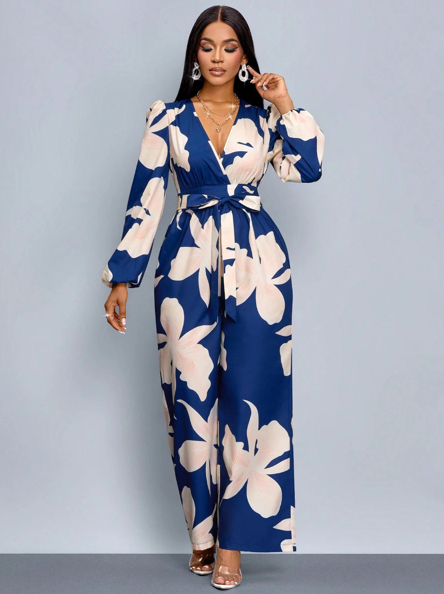 Damen Elegantes Maxikleid mit tiefem V-Ausschnitt und Novoline Drune
