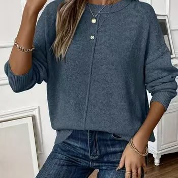 Damen lässiger Strickpullover mit oversized Schnitt Drune