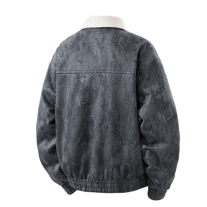 Herren Kunstlederjacke mit Steppdetails Drune