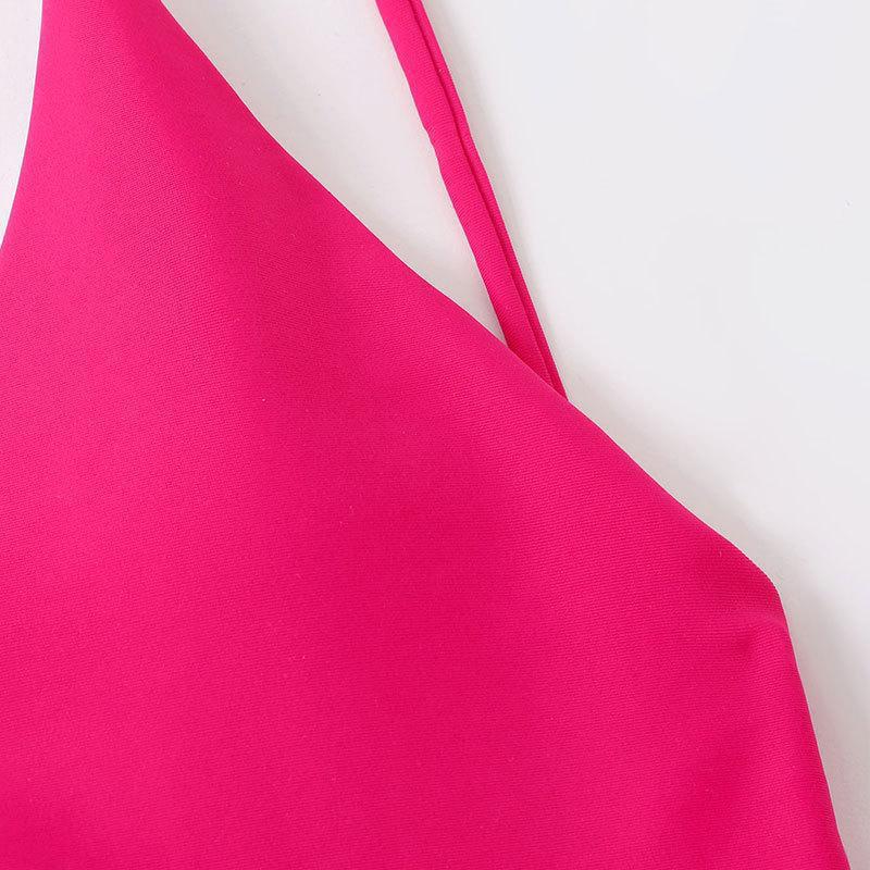 Damen eleganter Badeanzug mit tiefem V-Ausschnitt und verstellbaren Trägern Drune