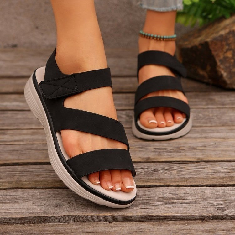 Damen Komfort-Sandalen mit verstellbaren Klettbandagen und ergonomischer Dämpfung Drune