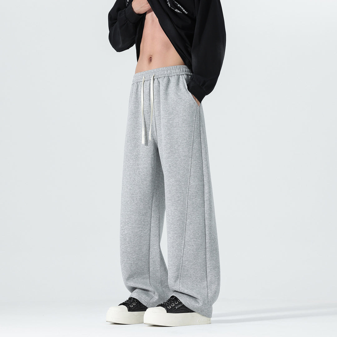 Herren Extraweite Sweatpants im Palazzo‑Look mit Tunnelzugbund und Seitentaschen Drune