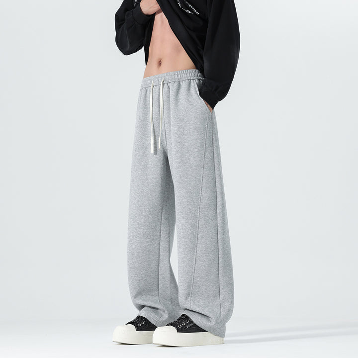 Herren Extraweite Sweatpants im Palazzo‑Look mit Tunnelzugbund und Seitentaschen Drune