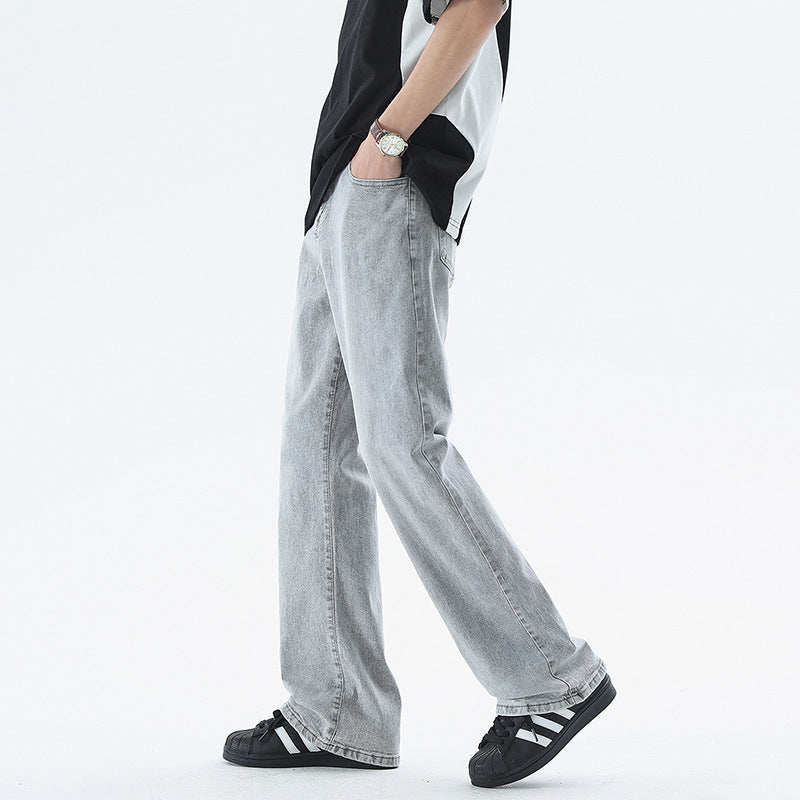 Herren Flared-Denimhose mit mittelhoher Taille und leichtem Schlag Drune