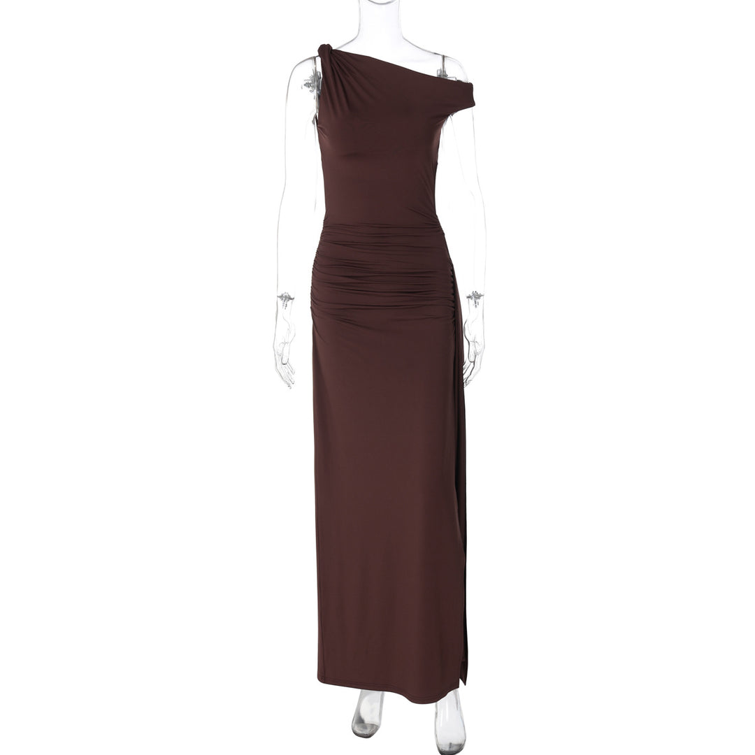 Damen Elegantes Wickelkleid mit gerafftem Einsatz Drune