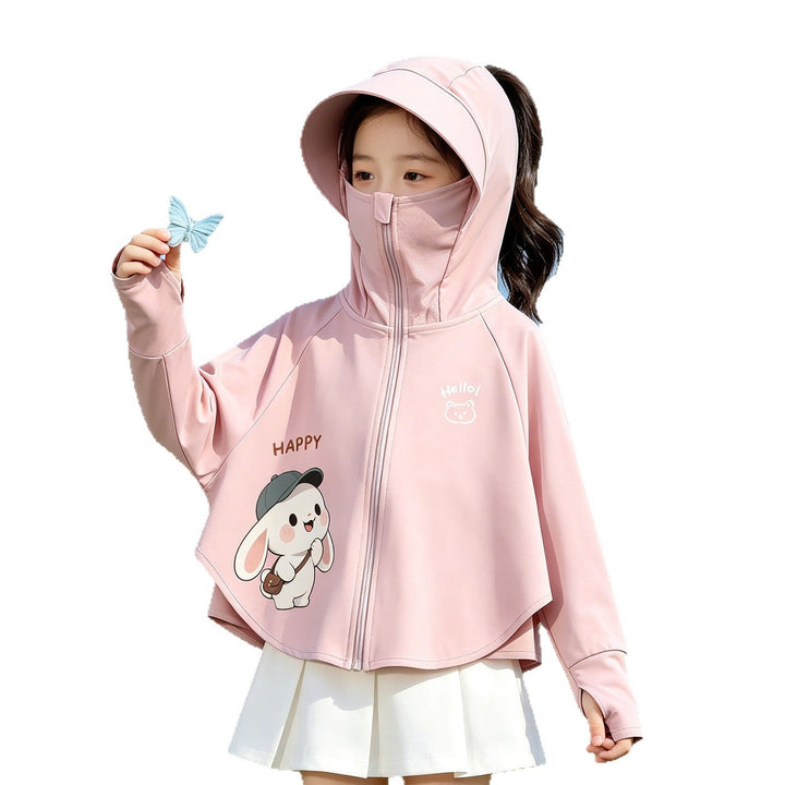 Damen UV-Schutzjacke mit Kapuze und leichtem Baumwollmaterial Drune